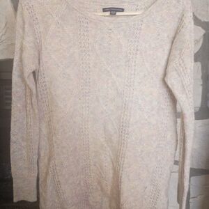 American Eagle Outfitters Light Cream Cable Knit Sweater